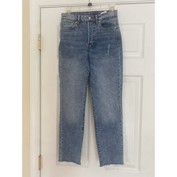 H & M Y2K Ulta High Waist Button Fly Mom Jeans Size 4 - Picture 1 of 8